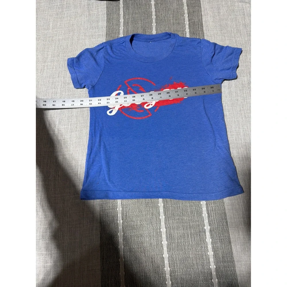 Googan‎ Squad Youth medium  Blue Graphic T-Shirt Fishing Short Sleeve Crew Neck